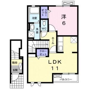 1LDK 間取り図