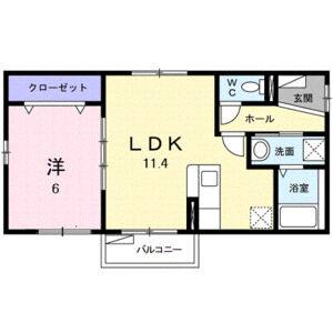 1LDK 間取り図