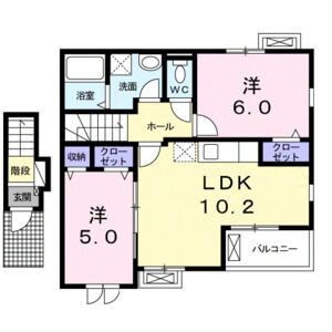 2LDK 間取り図