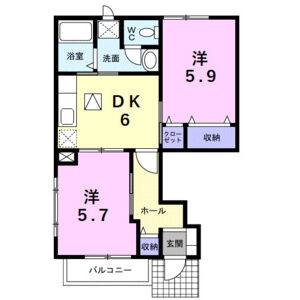 2DK 間取り図
