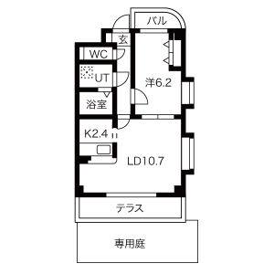1LDK 間取り図