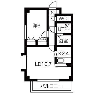 1LDK 間取り図