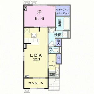 1LDK 間取り図