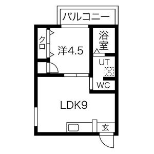 1LDK 間取り図