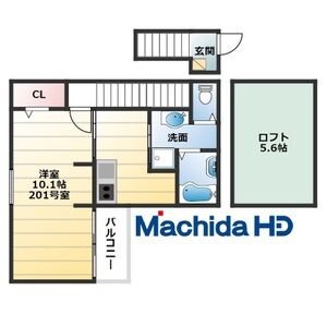 1K 間取り図