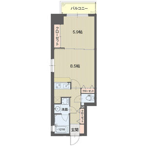 1LDK 間取り図