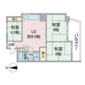 3DK 間取り図