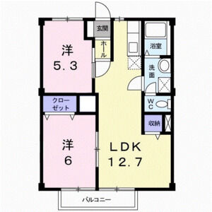 2LDK 間取り図