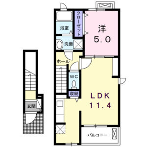 1LDK 間取り図