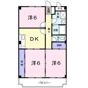 3DK 間取り図