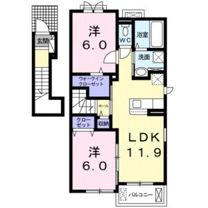 2LDK 間取り図