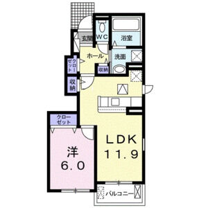 1LDK 間取り図