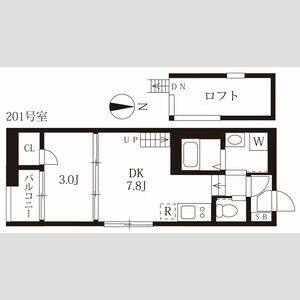 1DK 間取り図