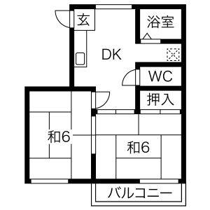2DK 間取り図