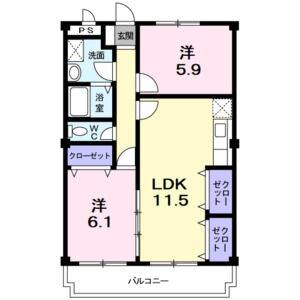 2LDK 間取り図
