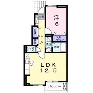 1LDK 間取り図