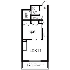 1LDK 間取り図