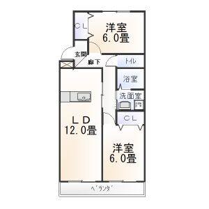 2LDK 間取り図