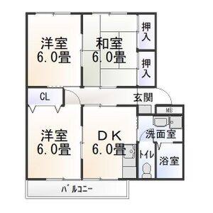 3DK 間取り図