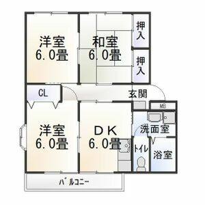 3DK 間取り図