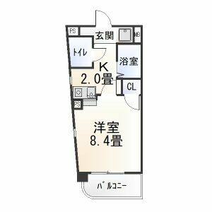 1K 間取り図