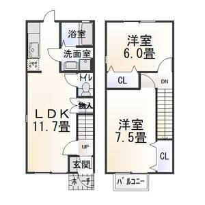 2LDK 間取り図