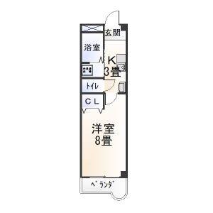 1K 間取り図