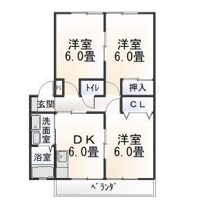 3DK 間取り図