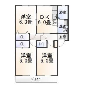3DK 間取り図