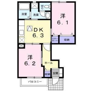 2DK 間取り図