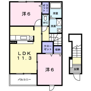 2LDK 間取り図