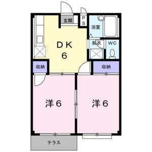 2DK 間取り図
