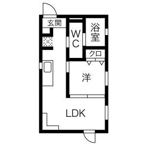 1LDK 間取り図