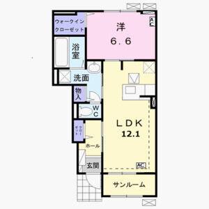 1LDK 間取り図