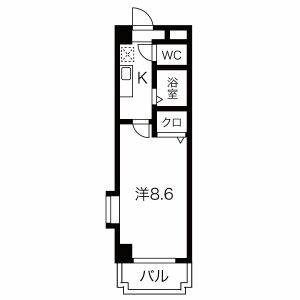 1K 間取り図