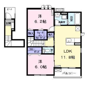 2LDK 間取り図