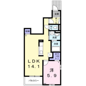 1LDK 間取り図
