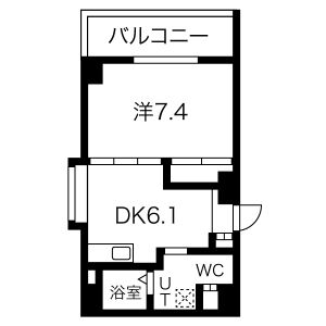 1DK 間取り図