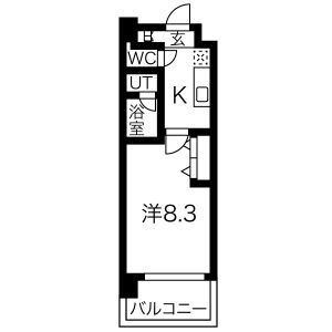 1K 間取り図