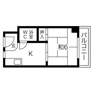 1K 間取り図