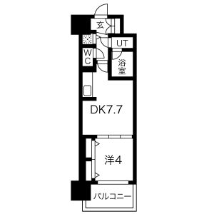 ワンルーム 間取り図