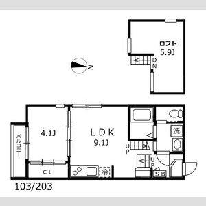 1LDK 間取り図