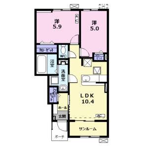 2LDK 間取り図
