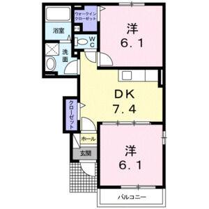 2DK 間取り図