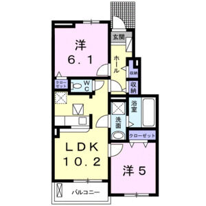 2LDK 間取り図