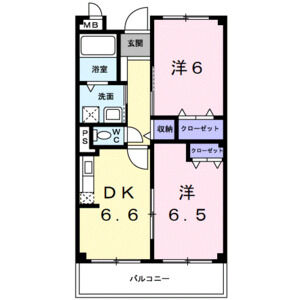 2DK 間取り図