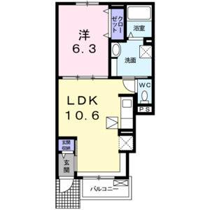 1LDK 間取り図