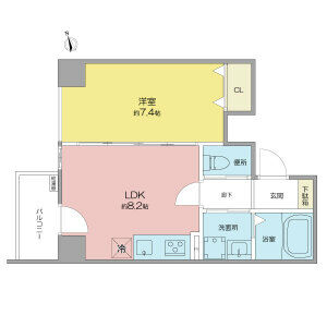 1LDK 間取り図