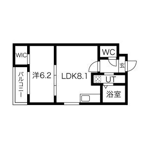 1LDK 間取り図