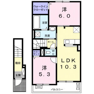 2LDK 間取り図